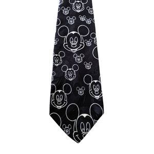 Disney Mickey Mouse Tie Black White Mickey Unlimited USA Made